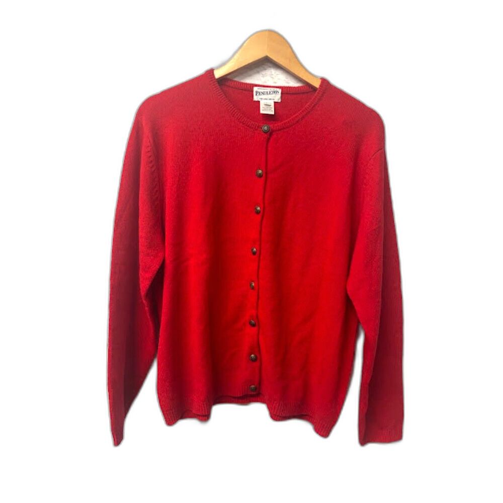 Pendleton Wool Cardigan Size Large Button Front Red Minimalist classic Capsule